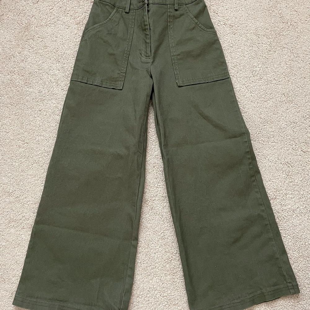 Green Wide Leg Pants